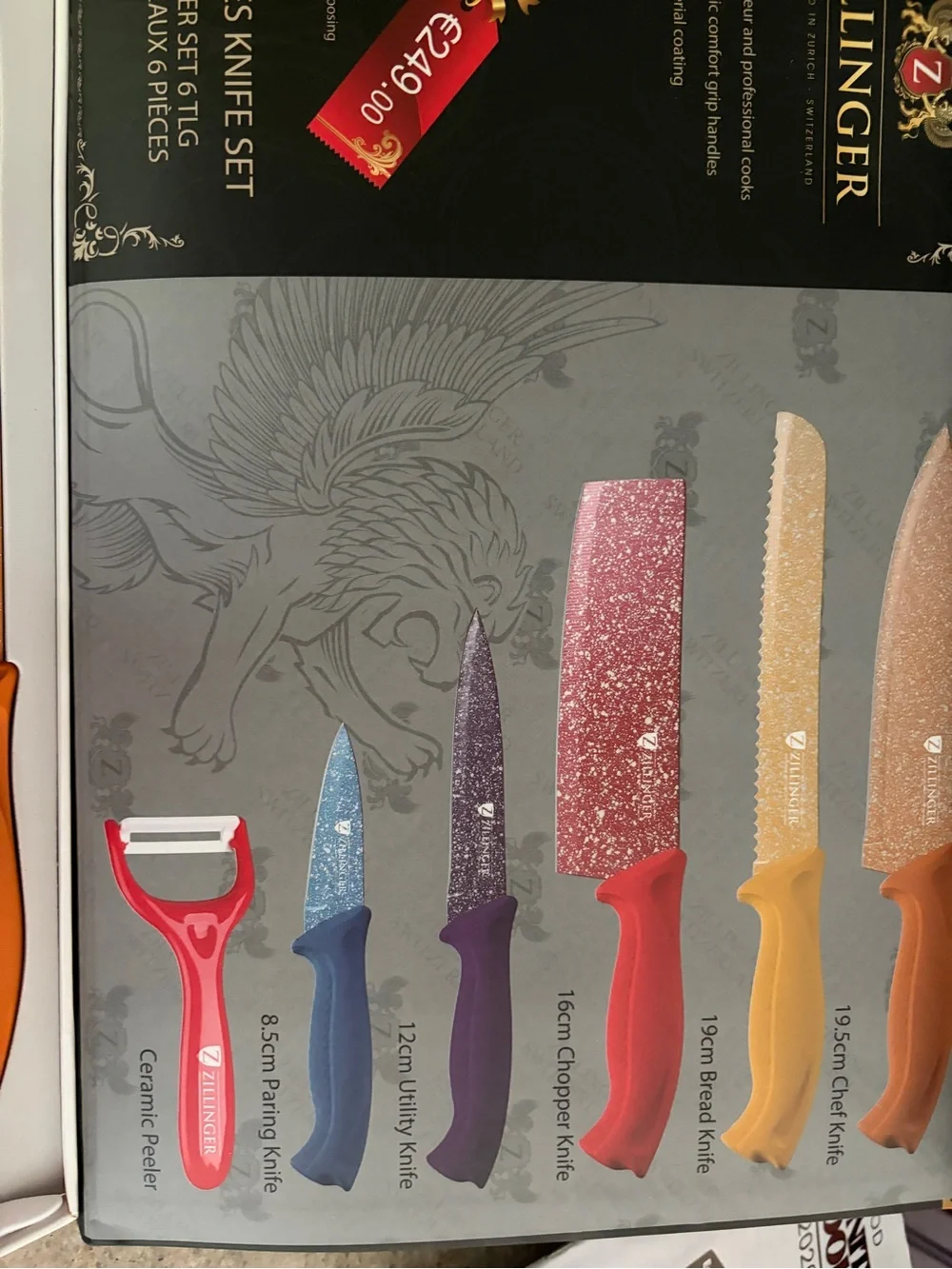 6-Piece Ceramic Knife Set with Peeler - New in a box